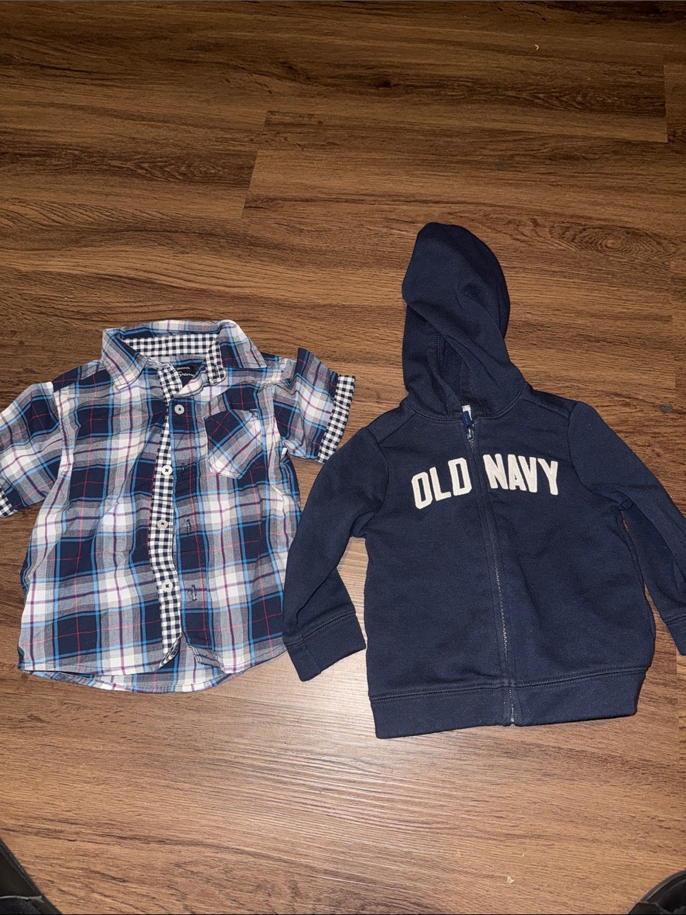 Old Navy GUC Navy Zip-Up Hoodie Button up Shirt for Kids bundle 18 months